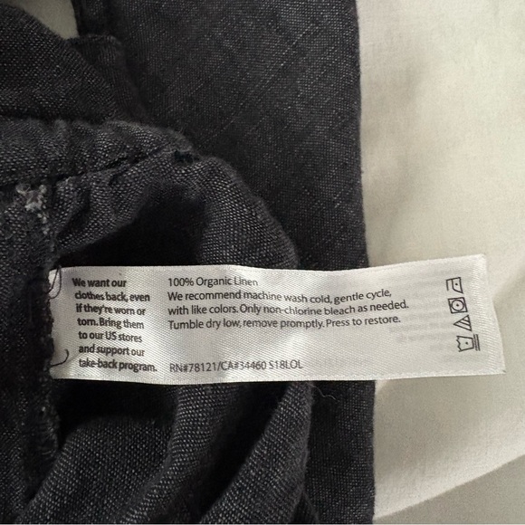 Eileen Fisher 3X 100% Organic Linen Overalls Jumpsuit Cropped Wide Leg Women's - Picture 10 of 11